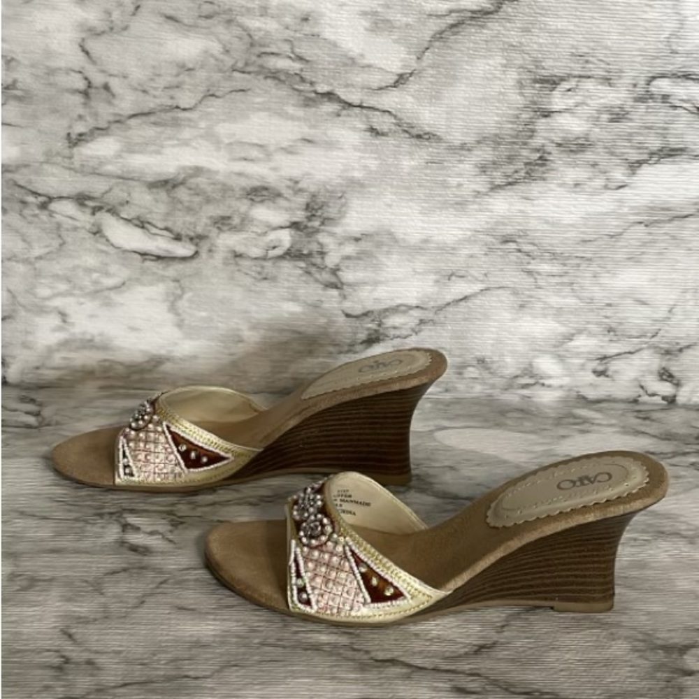 Cato beaded wedges shoes ,size 6 - Picture 8 of 11